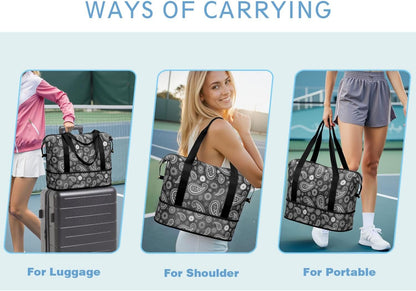 Expandable Travel Duffel Bags for Women Large - Gym Bag Waterproof Floral Weekender Beach Tote Carry on Bag with Luggage Sleeve for Spirit Airlines Personal Item Bag Overnight Mom Hospital Duffels
