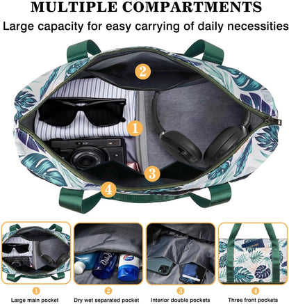 Expandable Travel Duffel Bags for Women Large - Gym Bag Waterproof Floral Weekender Beach Tote Carry on Bag with Luggage Sleeve for Spirit Airlines Personal Item Bag Overnight Mom Hospital Duffels