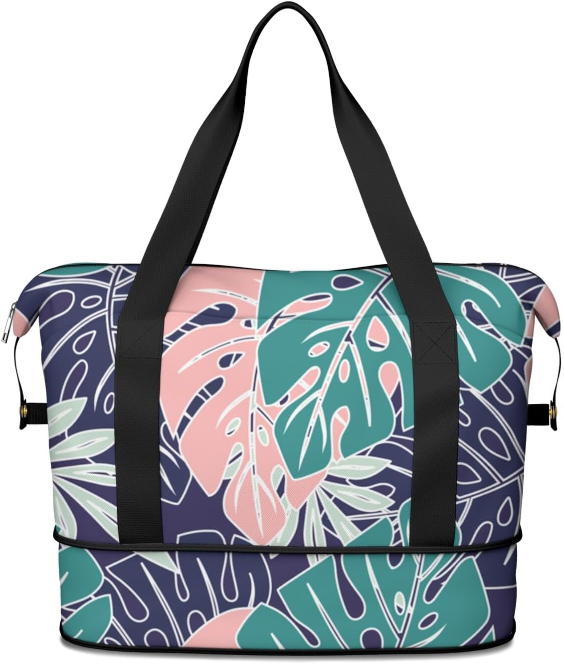 Expandable Travel Duffel Bags for Women Large - Gym Bag Waterproof Floral Weekender Beach Tote Carry on Bag with Luggage Sleeve for Spirit Airlines Personal Item Bag Overnight Mom Hospital Duffels