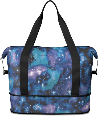 Expandable Travel Duffel Bags for Women Large - Gym Bag Waterproof Floral Weekender Beach Tote Carry on Bag with Luggage Sleeve for Spirit Airlines Personal Item Bag Overnight Mom Hospital Duffels
