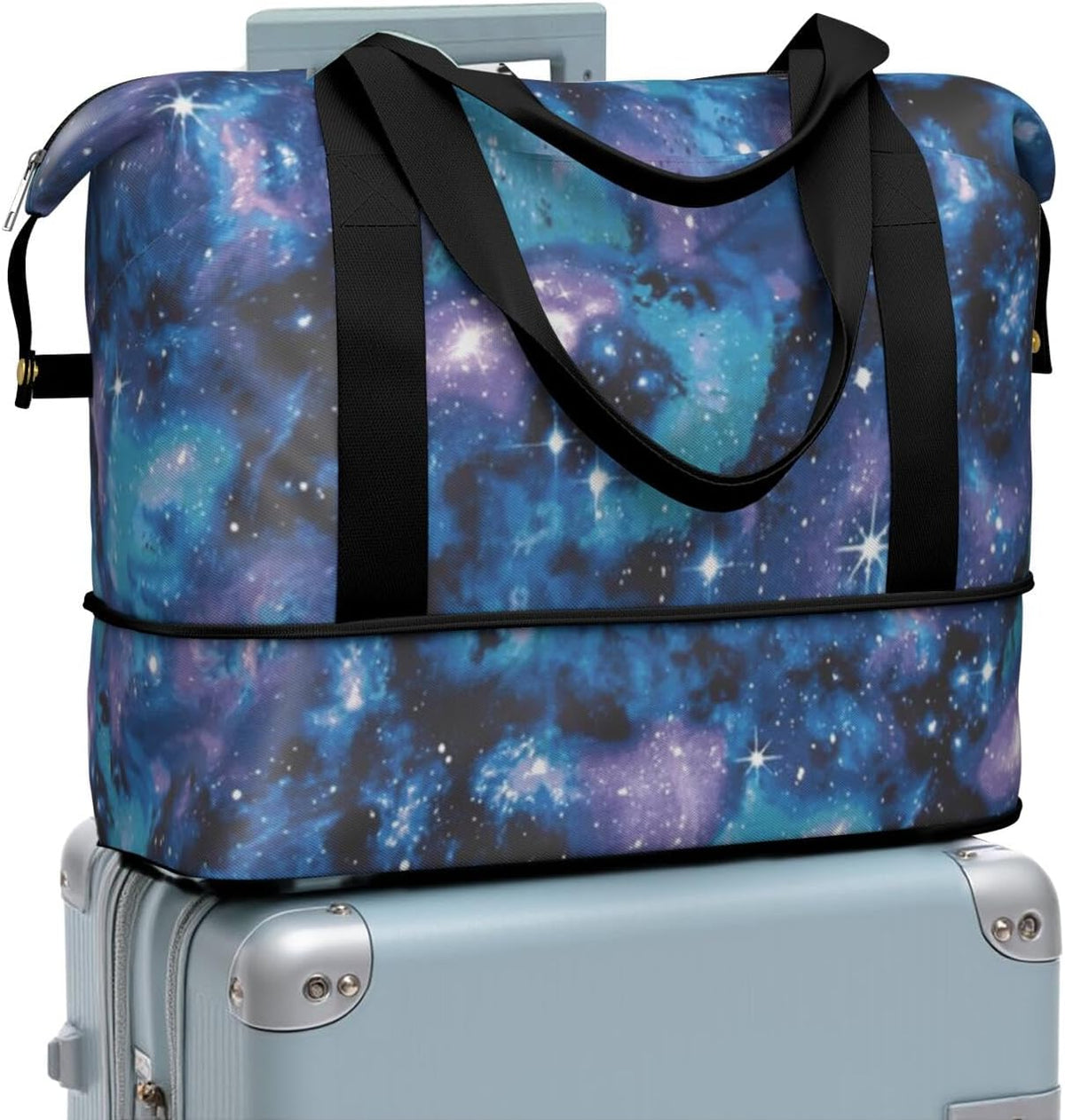 Expandable Travel Duffel Bags for Women Large - Gym Bag Waterproof Floral Weekender Beach Tote Carry on Bag with Luggage Sleeve for Spirit Airlines Personal Item Bag Overnight Mom Hospital Duffels