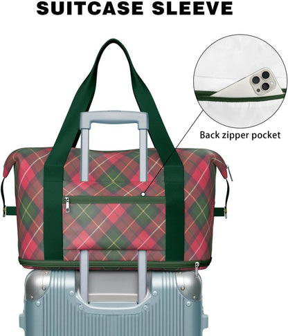 Expandable Travel Duffel Bags for Women Large - Gym Bag Waterproof Floral Weekender Beach Tote Carry on Bag with Luggage Sleeve for Spirit Airlines Personal Item Bag Overnight Mom Hospital Duffels