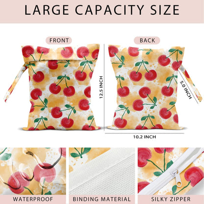 Swimsuit Bag Wet Bags for Travel Reusable Waterproof Dry Bags Diaper Bag Strawberry Fruit Wet Bag for Swimsuit Towels Beach Gym 10.2×12.6 Inches