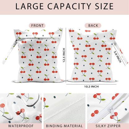 Swimsuit Bag Wet Bags for Travel Reusable Waterproof Dry Bags Diaper Bag Strawberry Fruit Wet Bag for Swimsuit Towels Beach Gym 10.2×12.6 Inches