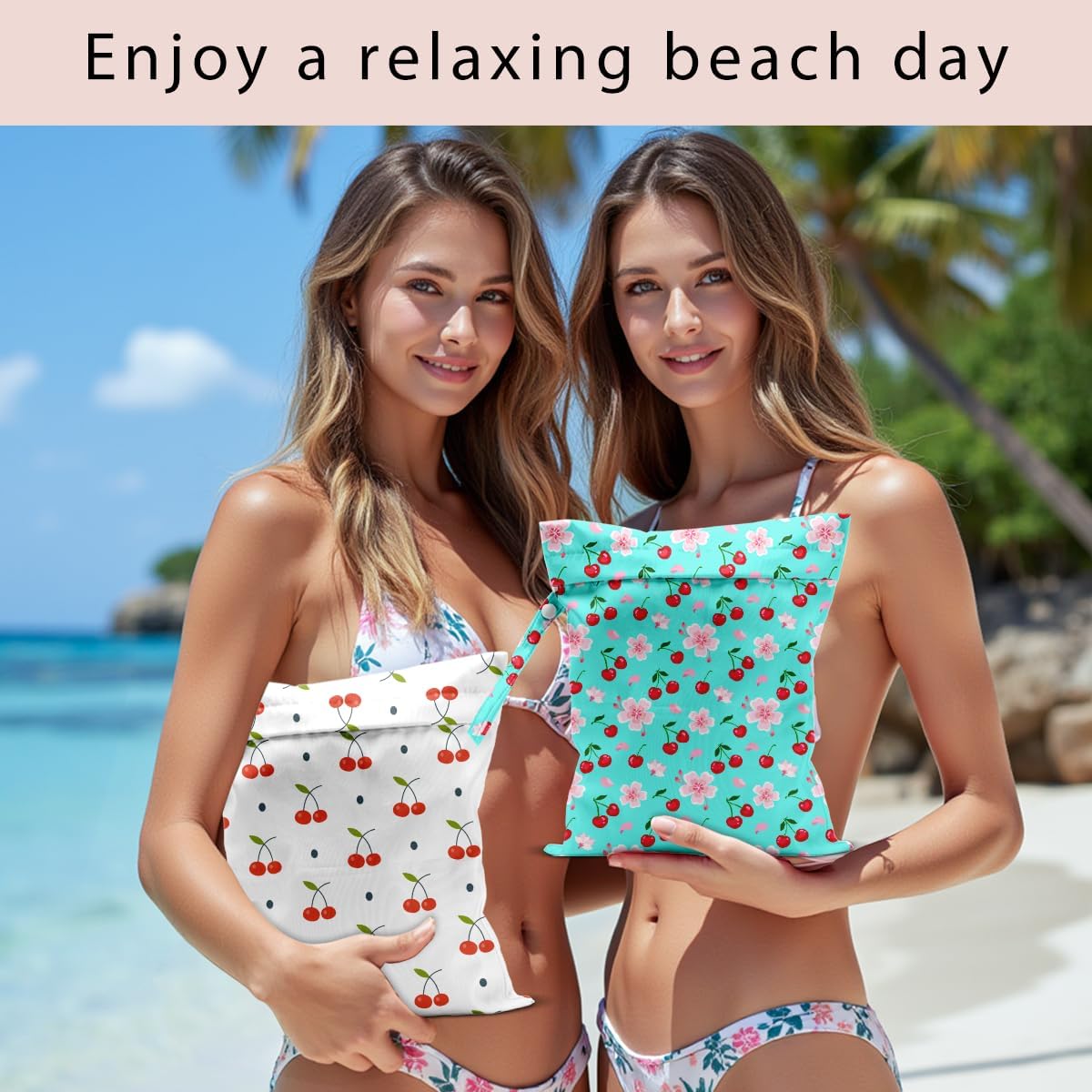 Swimsuit Bag Wet Bags for Travel Reusable Waterproof Dry Bags Diaper Bag Strawberry Fruit Wet Bag for Swimsuit Towels Beach Gym 10.2×12.6 Inches