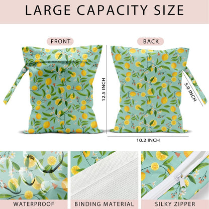 Swimsuit Bag Wet Bags for Travel Reusable Waterproof Dry Bags Diaper Bag Strawberry Fruit Wet Bag for Swimsuit Towels Beach Gym 10.2×12.6 Inches