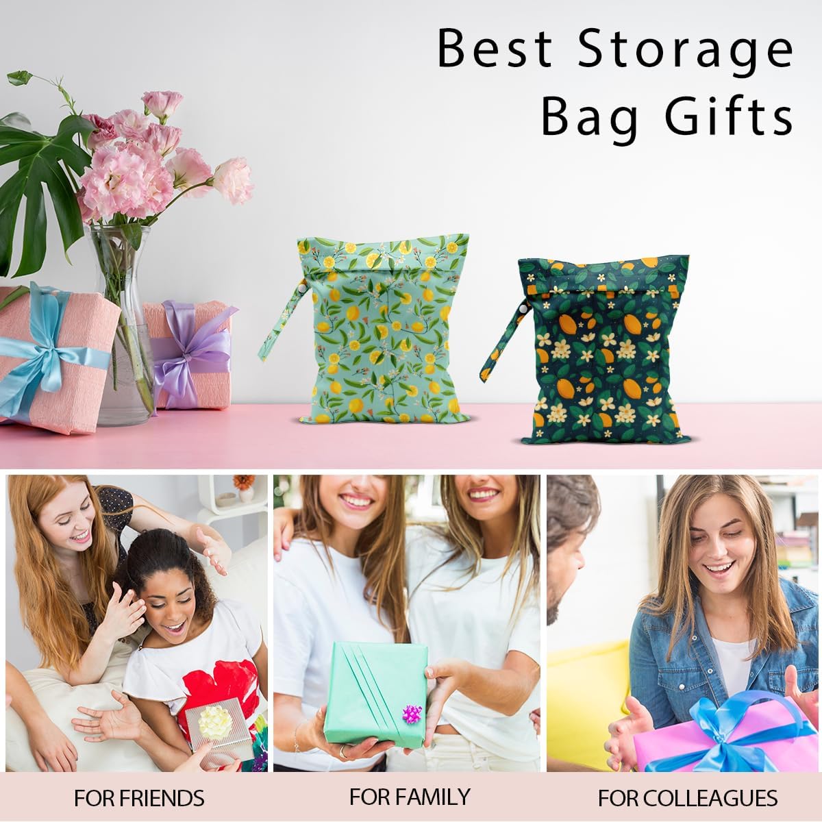Swimsuit Bag Wet Bags for Travel Reusable Waterproof Dry Bags Diaper Bag Strawberry Fruit Wet Bag for Swimsuit Towels Beach Gym 10.2×12.6 Inches