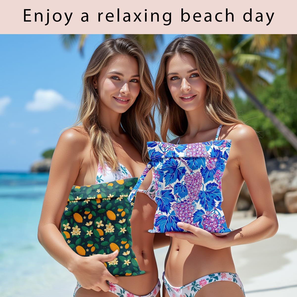 Swimsuit Bag Wet Bags for Travel Reusable Waterproof Dry Bags Diaper Bag Strawberry Fruit Wet Bag for Swimsuit Towels Beach Gym 10.2×12.6 Inches