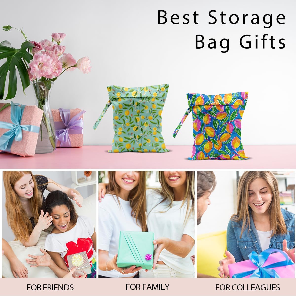 Swimsuit Bag Wet Bags for Travel Reusable Waterproof Dry Bags Diaper Bag Strawberry Fruit Wet Bag for Swimsuit Towels Beach Gym 10.2×12.6 Inches
