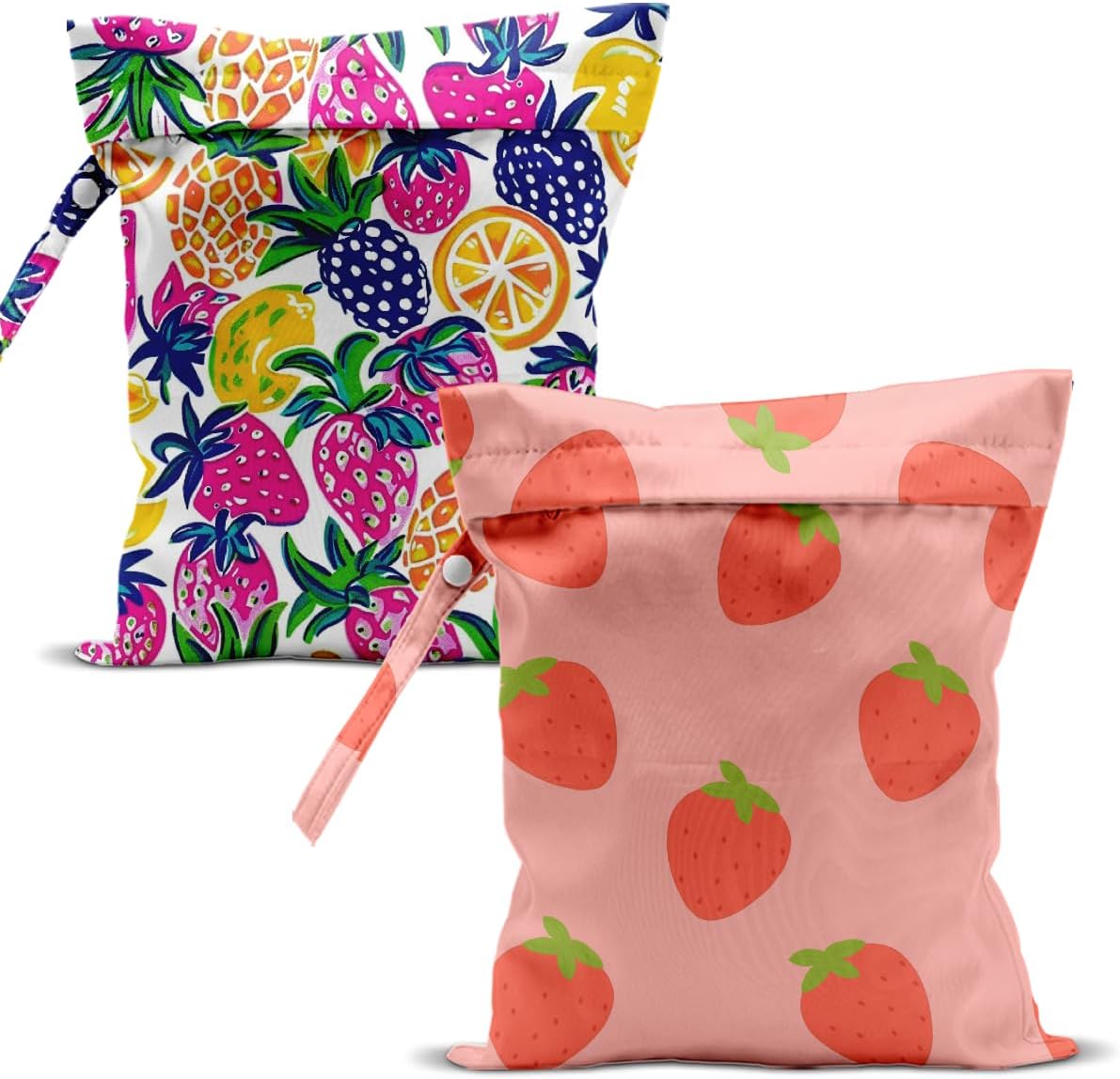 Swimsuit Bag Wet Bags for Travel Reusable Waterproof Dry Bags Diaper Bag Strawberry Fruit Wet Bag for Swimsuit Towels Beach Gym 10.2×12.6 Inches