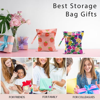 Swimsuit Bag Wet Bags for Travel Reusable Waterproof Dry Bags Diaper Bag Strawberry Fruit Wet Bag for Swimsuit Towels Beach Gym 10.2×12.6 Inches