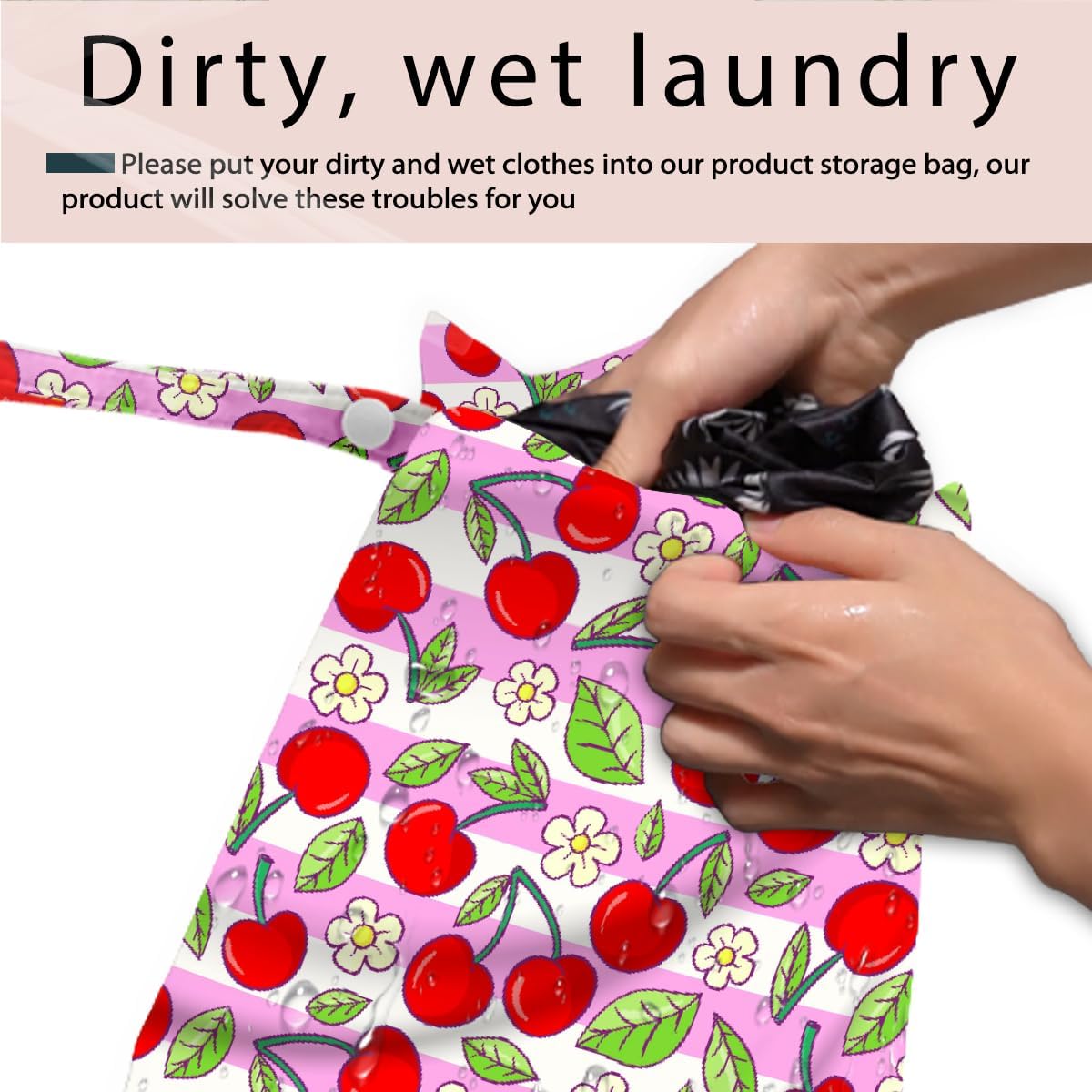 Swimsuit Bag Wet Bags for Travel Reusable Waterproof Dry Bags Diaper Bag Strawberry Fruit Wet Bag for Swimsuit Towels Beach Gym 10.2×12.6 Inches
