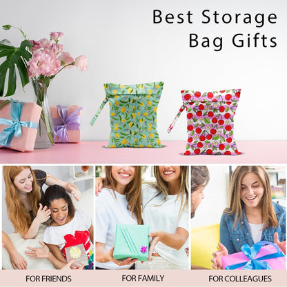 Swimsuit Bag Wet Bags for Travel Reusable Waterproof Dry Bags Diaper Bag Strawberry Fruit Wet Bag for Swimsuit Towels Beach Gym 10.2×12.6 Inches