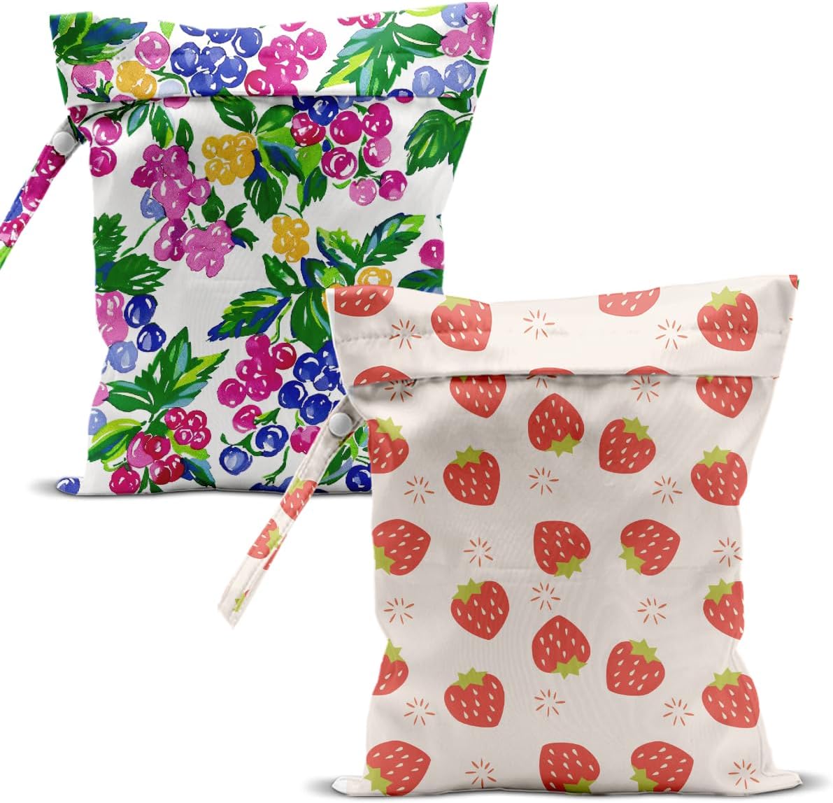 Swimsuit Bag Wet Bags for Travel Reusable Waterproof Dry Bags Diaper Bag Strawberry Fruit Wet Bag for Swimsuit Towels Beach Gym 10.2×12.6 Inches