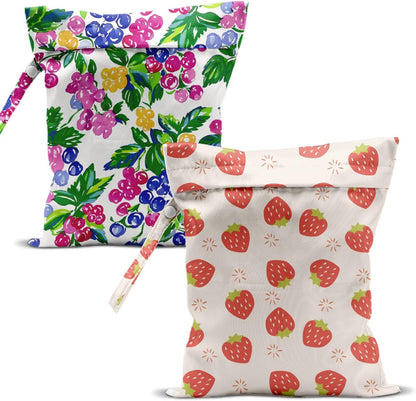 Swimsuit Bag Wet Bags for Travel Reusable Waterproof Dry Bags Diaper Bag Strawberry Fruit Wet Bag for Swimsuit Towels Beach Gym 10.2×12.6 Inches