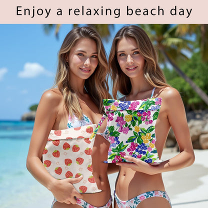 Swimsuit Bag Wet Bags for Travel Reusable Waterproof Dry Bags Diaper Bag Strawberry Fruit Wet Bag for Swimsuit Towels Beach Gym 10.2×12.6 Inches
