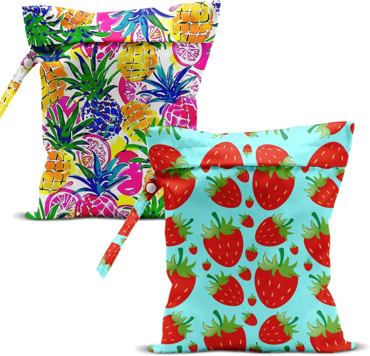 Swimsuit Bag Wet Bags for Travel Reusable Waterproof Dry Bags Diaper Bag Strawberry Fruit Wet Bag for Swimsuit Towels Beach Gym 10.2×12.6 Inches