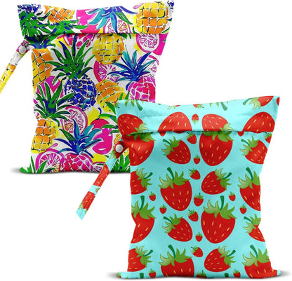 Swimsuit Bag Wet Bags for Travel Reusable Waterproof Dry Bags Diaper Bag Strawberry Fruit Wet Bag for Swimsuit Towels Beach Gym 10.2×12.6 Inches
