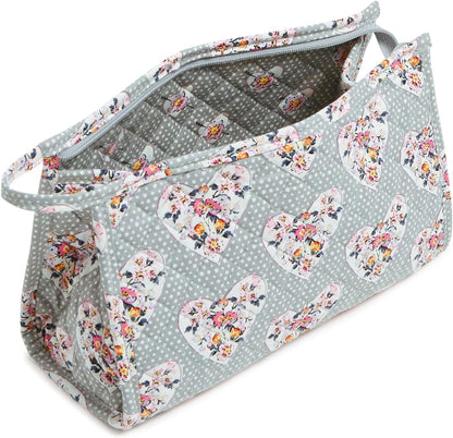 Women's Cotton Trapeze Cosmetic Makeup Organizer Bag