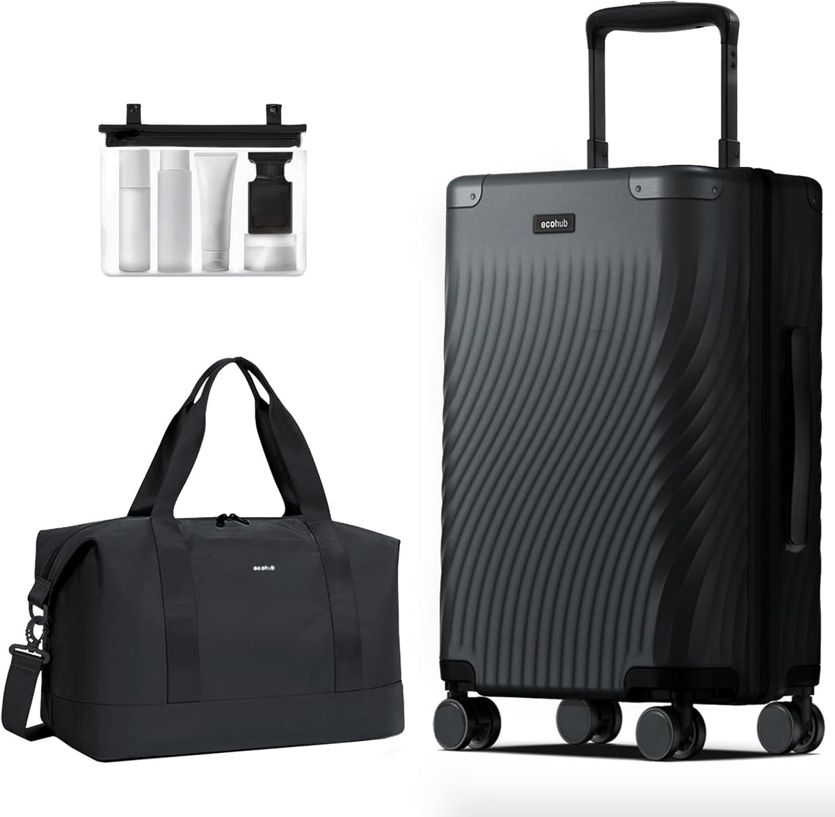 Hardside Expandable Carry On Luggage, 20" Rolling Luggage 22x14x9 Airline Approved with Spinner Wheels & TSA Lock, Lightweight Small Hardshell Travel Suitcase Valises, 20inch Carry-on Black