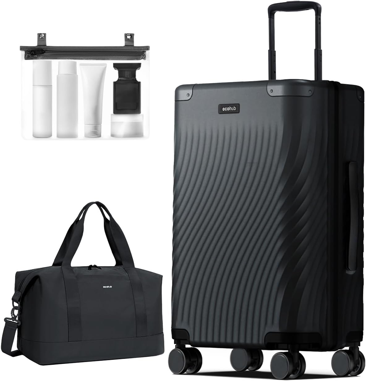 Hardside Expandable Carry On Luggage, 20" Rolling Luggage 22x14x9 Airline Approved with Spinner Wheels & TSA Lock, Lightweight Small Hardshell Travel Suitcase Valises, 20inch Carry-on Black