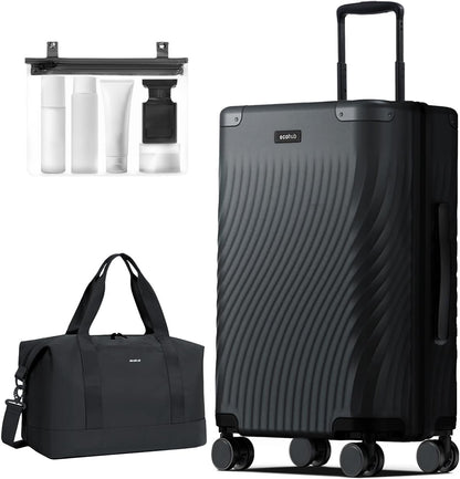 Hardside Expandable Carry On Luggage, 20" Rolling Luggage 22x14x9 Airline Approved with Spinner Wheels & TSA Lock, Lightweight Small Hardshell Travel Suitcase Valises, 20inch Carry-on Black