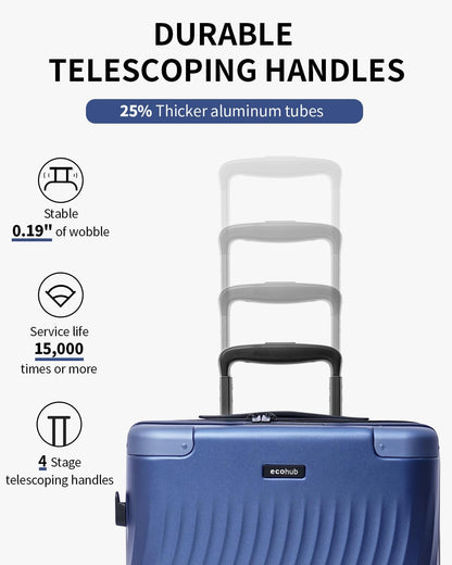 Hardside Expandable Carry On Luggage, 20" Rolling Luggage 22x14x9 Airline Approved with Spinner Wheels & TSA Lock, Lightweight Small Hardshell Travel Suitcase Valises, 20inch Carry-on Black
