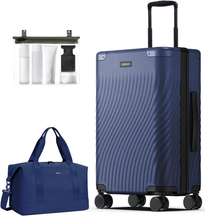 Hardside Expandable Carry On Luggage, 20" Rolling Luggage 22x14x9 Airline Approved with Spinner Wheels & TSA Lock, Lightweight Small Hardshell Travel Suitcase Valises, 20inch Carry-on Black