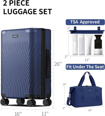 Hardside Expandable Carry On Luggage, 20" Rolling Luggage 22x14x9 Airline Approved with Spinner Wheels & TSA Lock, Lightweight Small Hardshell Travel Suitcase Valises, 20inch Carry-on Black