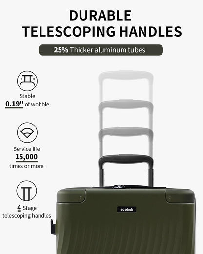 Hardside Expandable Carry On Luggage, 20" Rolling Luggage 22x14x9 Airline Approved with Spinner Wheels & TSA Lock, Lightweight Small Hardshell Travel Suitcase Valises, 20inch Carry-on Black