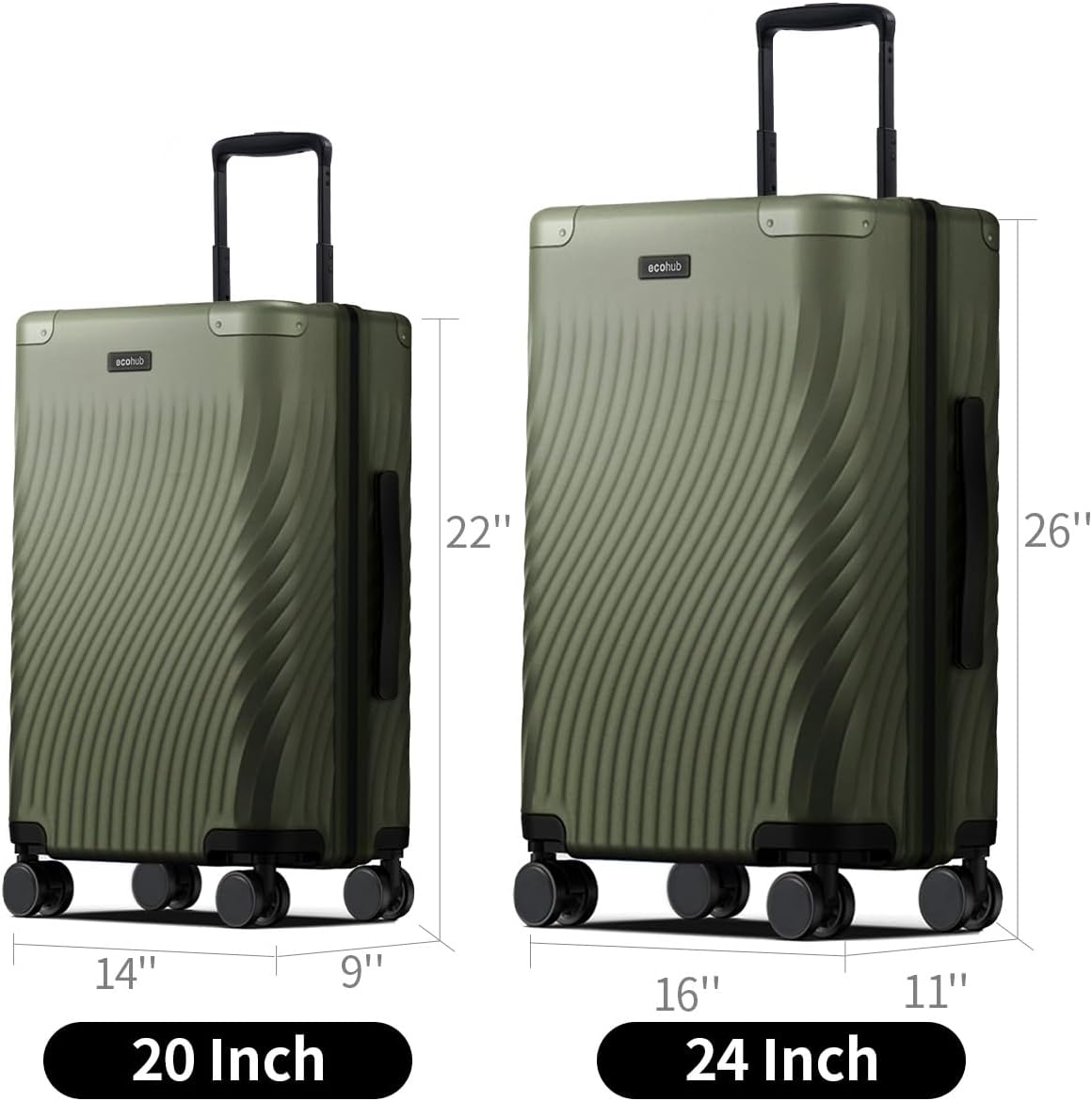 Hardside Expandable Carry On Luggage, 20" Rolling Luggage 22x14x9 Airline Approved with Spinner Wheels & TSA Lock, Lightweight Small Hardshell Travel Suitcase Valises, 20inch Carry-on Black