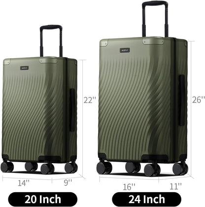 Hardside Expandable Carry On Luggage, 20" Rolling Luggage 22x14x9 Airline Approved with Spinner Wheels & TSA Lock, Lightweight Small Hardshell Travel Suitcase Valises, 20inch Carry-on Black