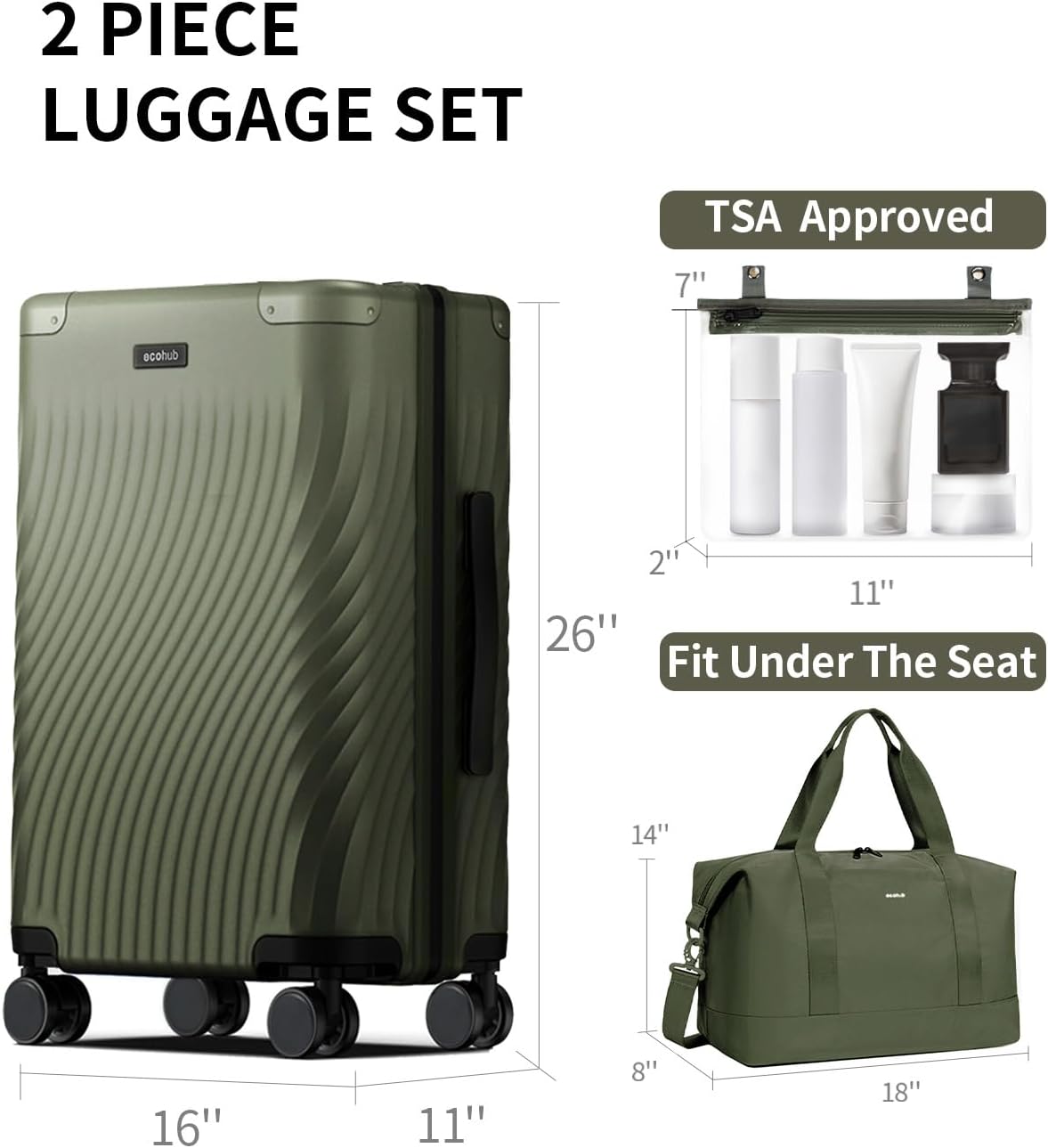 Hardside Expandable Carry On Luggage, 20" Rolling Luggage 22x14x9 Airline Approved with Spinner Wheels & TSA Lock, Lightweight Small Hardshell Travel Suitcase Valises, 20inch Carry-on Black