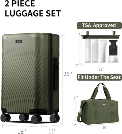 Hardside Expandable Carry On Luggage, 20" Rolling Luggage 22x14x9 Airline Approved with Spinner Wheels & TSA Lock, Lightweight Small Hardshell Travel Suitcase Valises, 20inch Carry-on Black