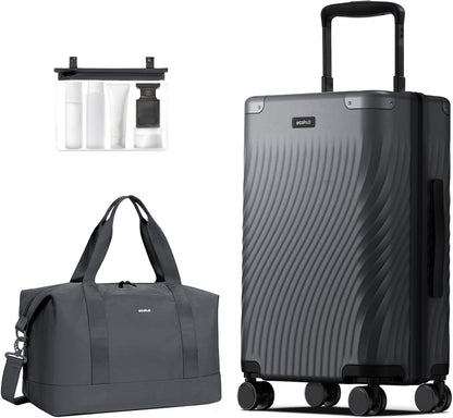 Hardside Expandable Carry On Luggage, 20" Rolling Luggage 22x14x9 Airline Approved with Spinner Wheels & TSA Lock, Lightweight Small Hardshell Travel Suitcase Valises, 20inch Carry-on Black