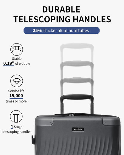 Hardside Expandable Carry On Luggage, 20" Rolling Luggage 22x14x9 Airline Approved with Spinner Wheels & TSA Lock, Lightweight Small Hardshell Travel Suitcase Valises, 20inch Carry-on Black
