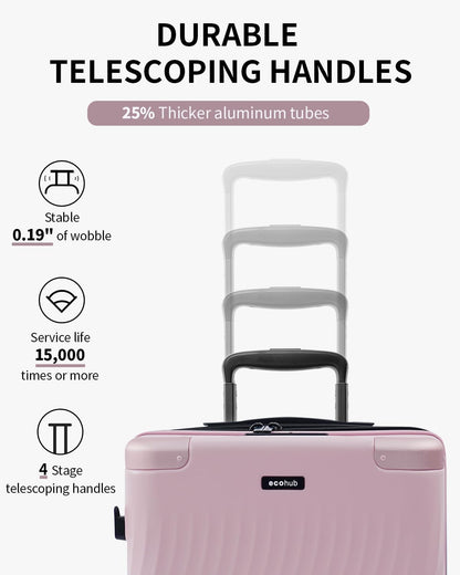 Hardside Expandable Carry On Luggage, 20" Rolling Luggage 22x14x9 Airline Approved with Spinner Wheels & TSA Lock, Lightweight Small Hardshell Travel Suitcase Valises, 20inch Carry-on Black