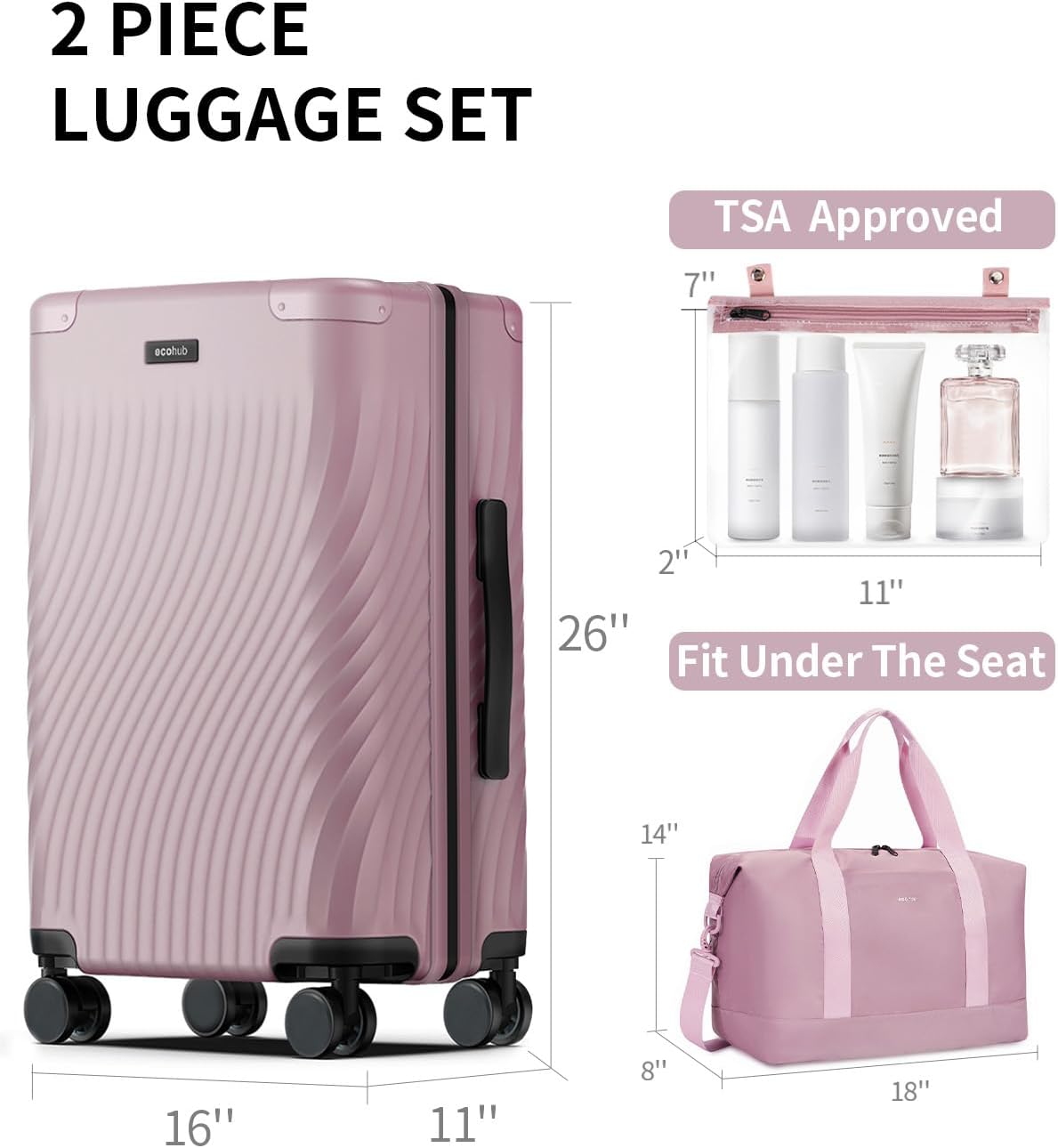 Hardside Expandable Carry On Luggage, 20" Rolling Luggage 22x14x9 Airline Approved with Spinner Wheels & TSA Lock, Lightweight Small Hardshell Travel Suitcase Valises, 20inch Carry-on Black