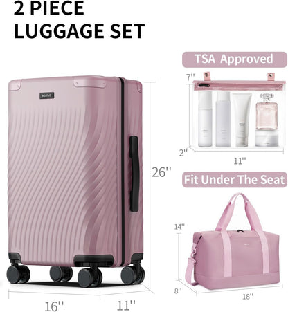 Hardside Expandable Carry On Luggage, 20" Rolling Luggage 22x14x9 Airline Approved with Spinner Wheels & TSA Lock, Lightweight Small Hardshell Travel Suitcase Valises, 20inch Carry-on Black