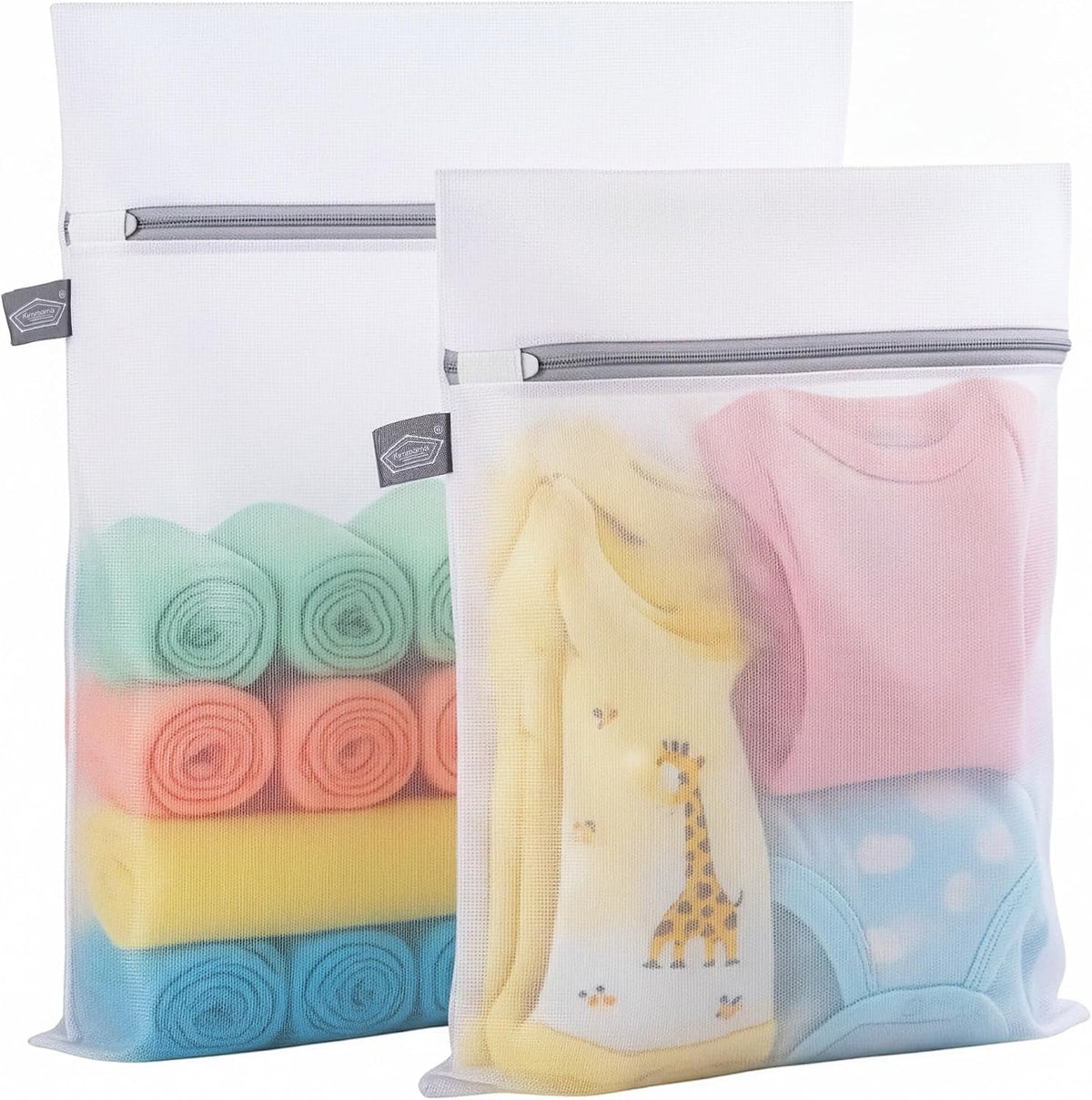 Laundry Bags Mesh Wash Bag, Mesh Bag for Laundry, 1L+1M | shoe washing bag for socks, activewear, baby clothes and small garments to reduce tangling