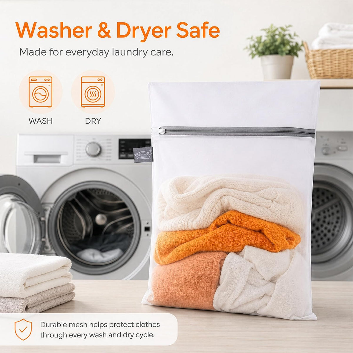 Laundry Bags Mesh Wash Bag, Mesh Bag for Laundry, 1L+1M | shoe washing bag for socks, activewear, baby clothes and small garments to reduce tangling