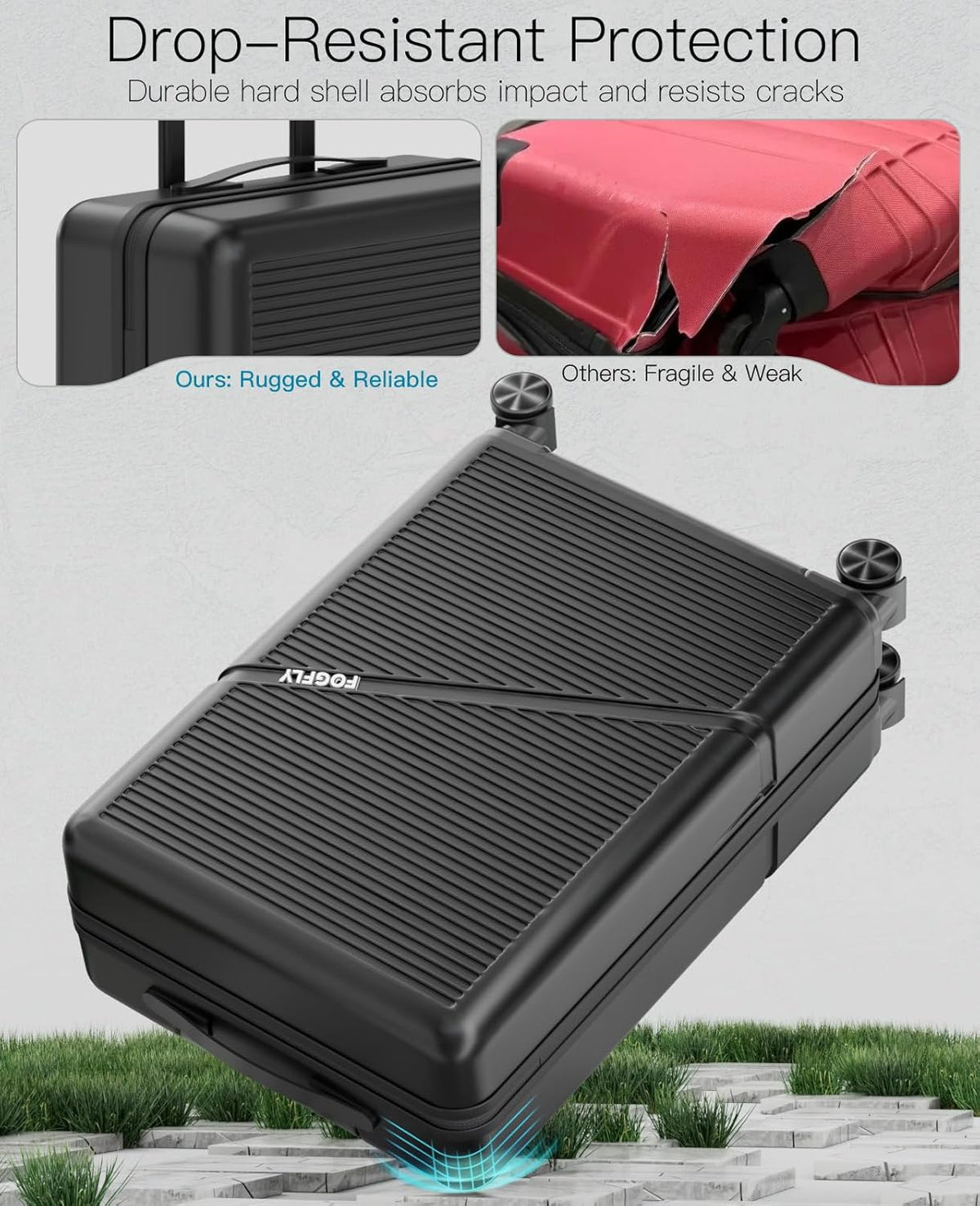 Carry On Luggage Airline Approved 20 Inch Hardside Suitcase with Spinner Wheels, Lightweight PC Rolling Luggage with TSA Lock & USB Charging Port for Travel