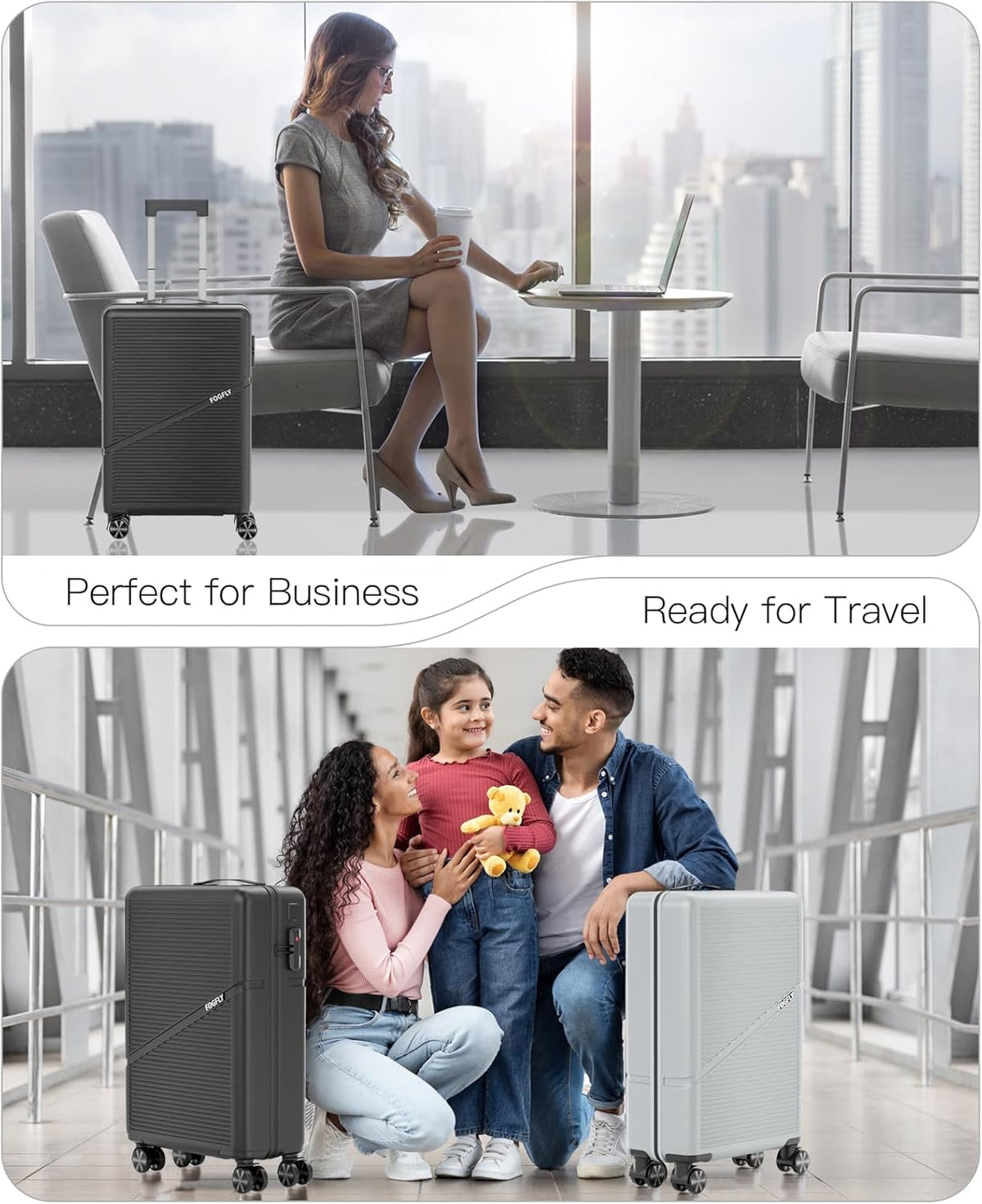 Carry On Luggage Airline Approved 20 Inch Hardside Suitcase with Spinner Wheels, Lightweight PC Rolling Luggage with TSA Lock & USB Charging Port for Travel