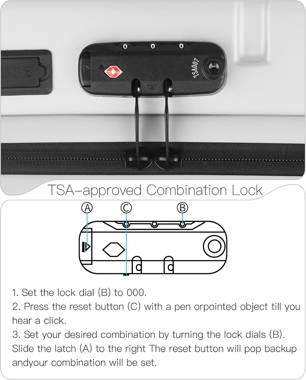Carry On Luggage Airline Approved 20 Inch Hardside Suitcase with Spinner Wheels, Lightweight PC Rolling Luggage with TSA Lock & USB Charging Port for Travel