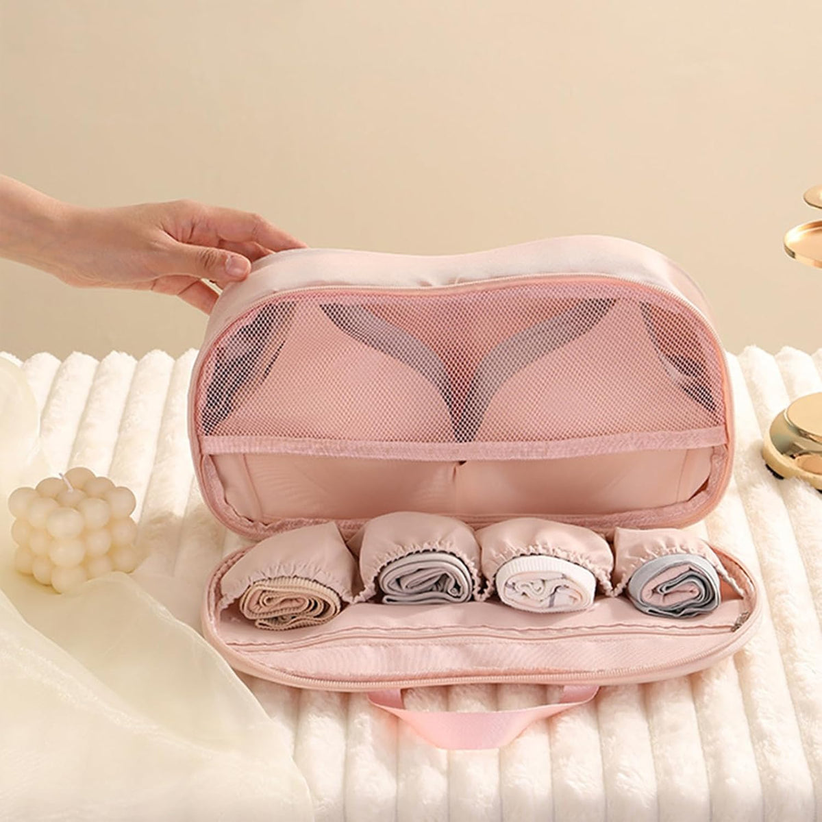 Bras for Women Travel Storage Bag Travel Essential Organizers Multi Compartment Breathable Materials Portable Luggage Accessories Storage Solution