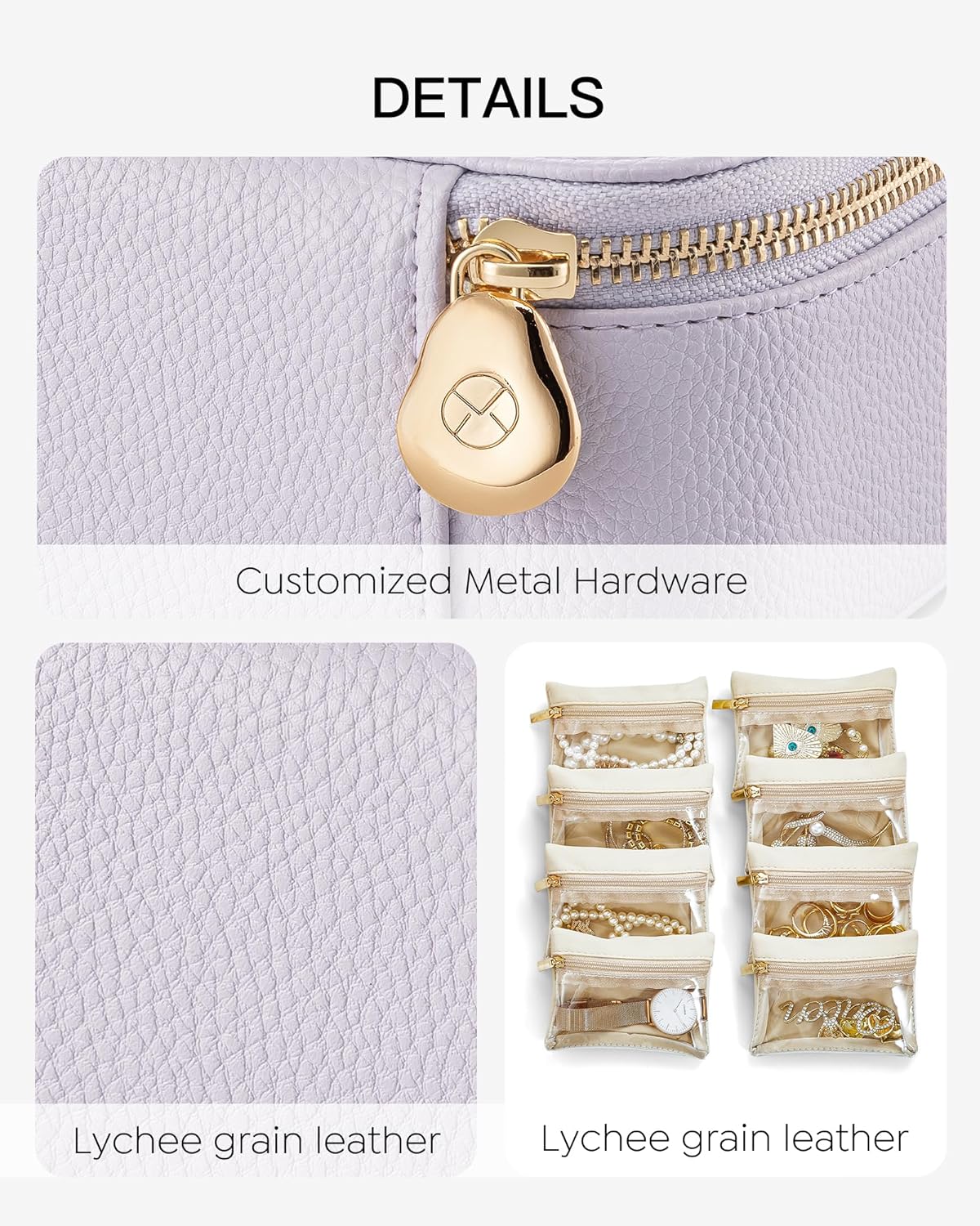 Jewelry Travel Case,Travel Jewelry Organizer with Clear Velvet Jewelry Bags Zipper Pouch for Women Girl Christmas Wedding Gift-Green