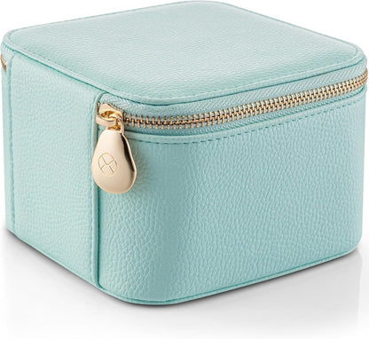 Jewelry Travel Case,Travel Jewelry Organizer with Clear Velvet Jewelry Bags Zipper Pouch for Women Girl Christmas Wedding Gift-Green