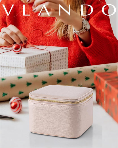 Jewelry Travel Case,Travel Jewelry Organizer with Clear Velvet Jewelry Bags Zipper Pouch for Women Girl Christmas Wedding Gift-Green