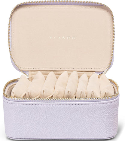 Jewelry Travel Case,Travel Jewelry Organizer with Clear Velvet Jewelry Bags Zipper Pouch for Women Girl Christmas Wedding Gift-Green
