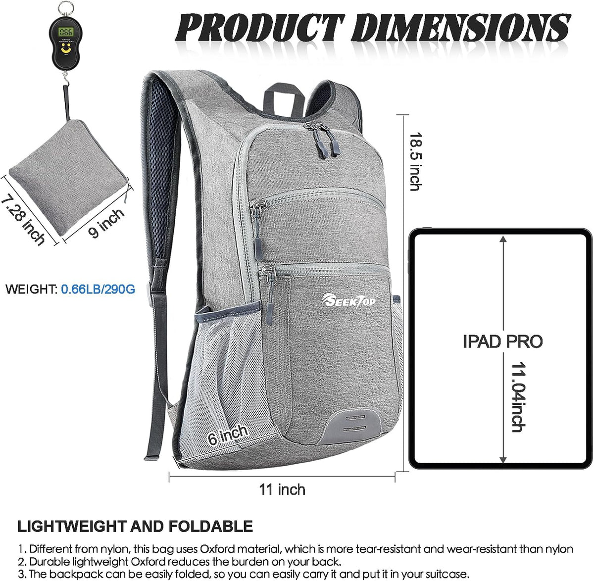 Seektop 20L Hiking Backpack Ultra Lightweight Waterproof Travel Backpack Packable Small Outdoor Bag Foldable Day Pack for Women Men